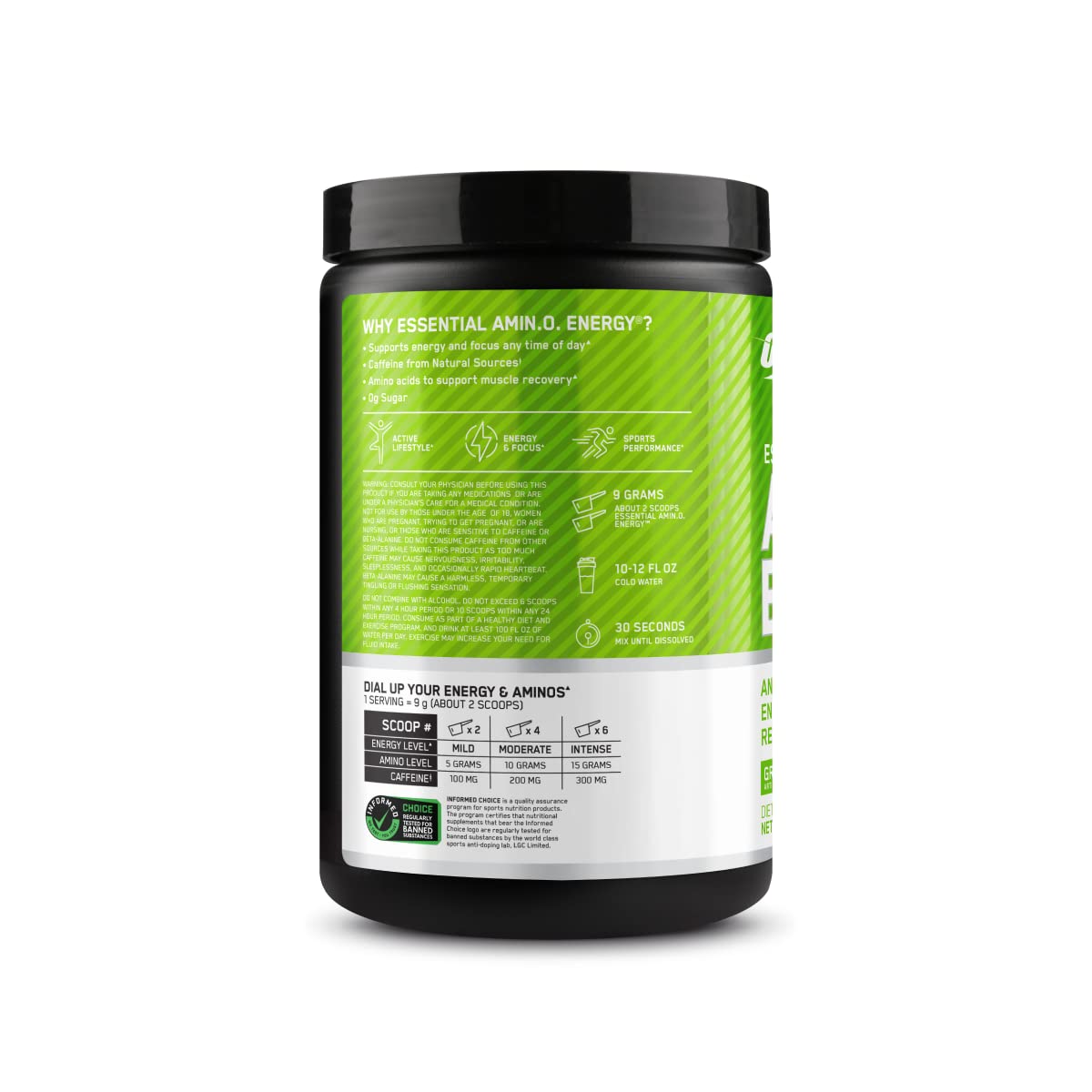 Optimum Nutrition Essential Amino Energy 270g ingredients list