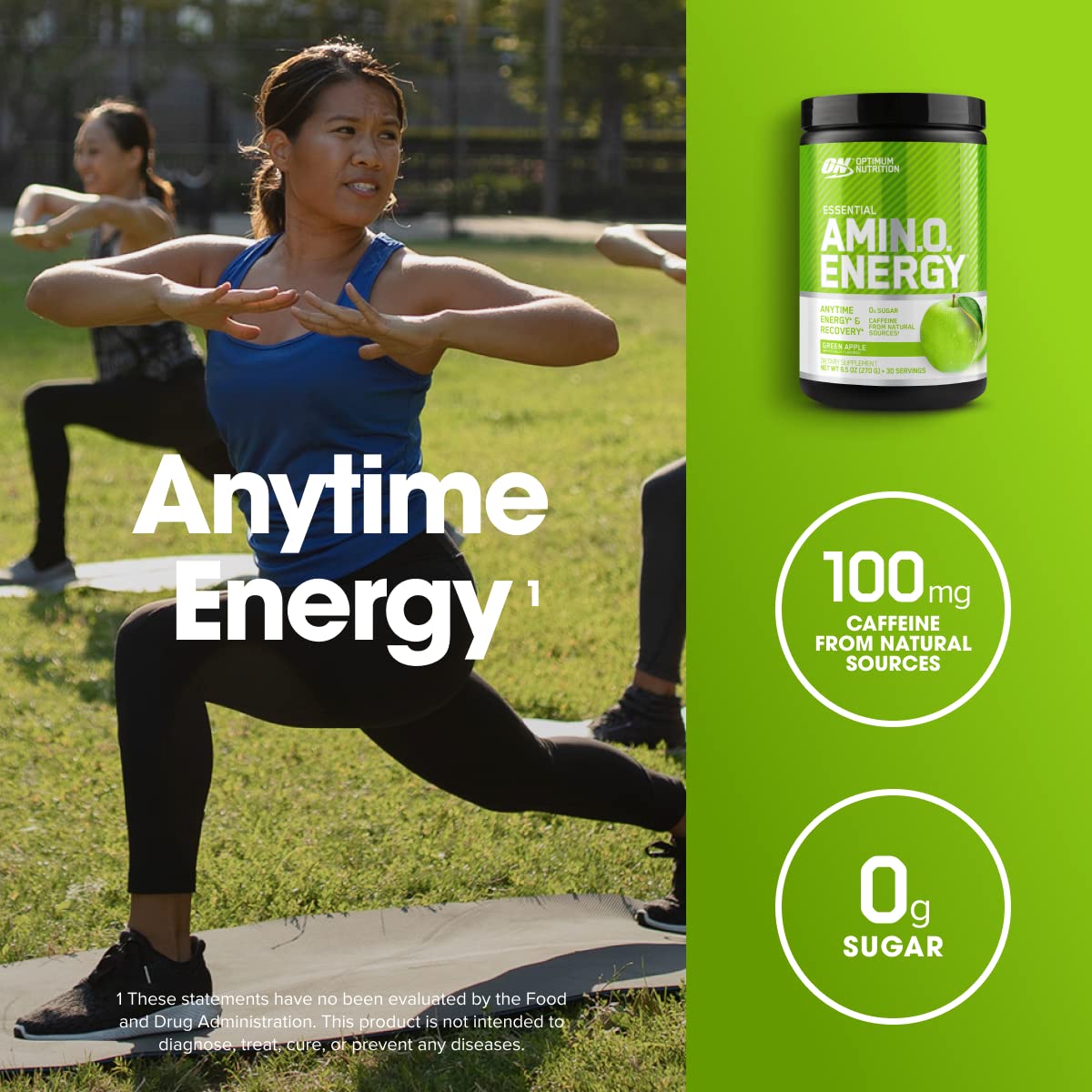 Optimum Nutrition Essential Amino Energy 270g scoop and powder