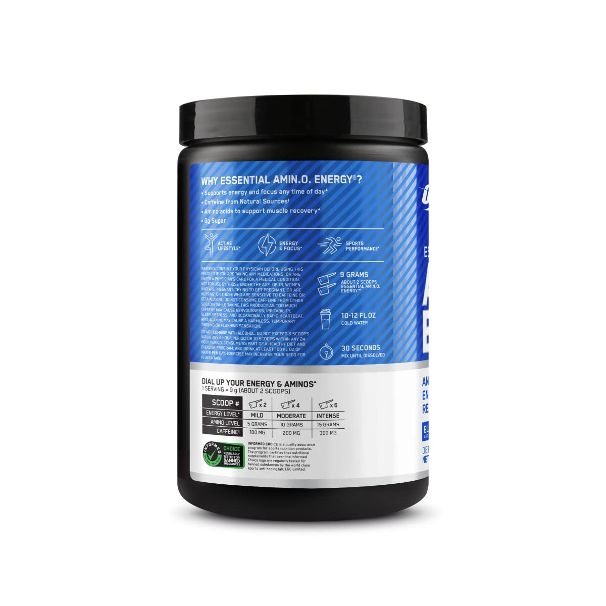 Optimum Nutrition Essential Amino Energy 358g ingredients list