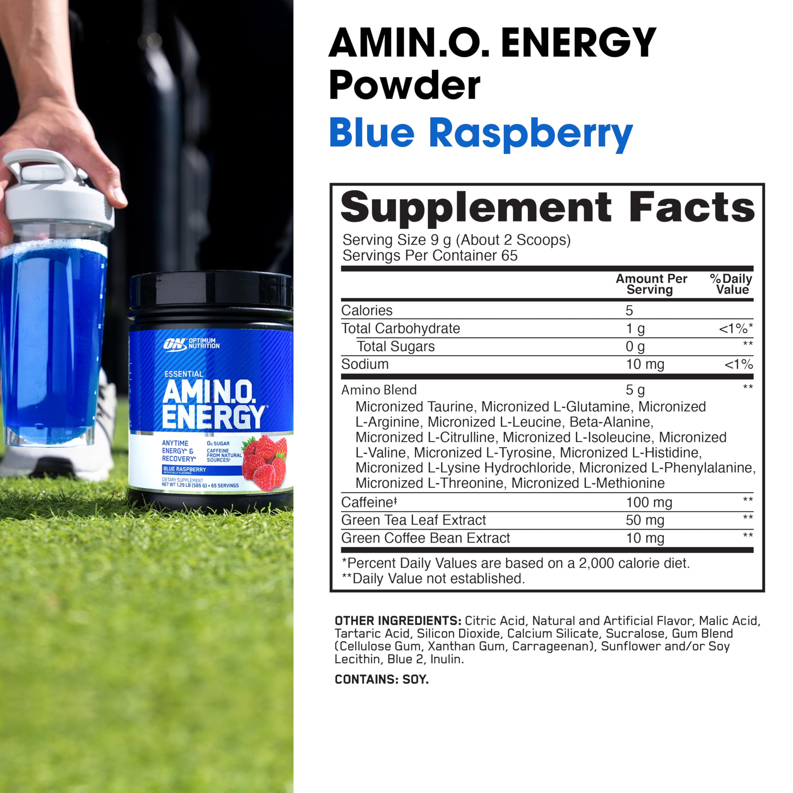 Optimum Nutrition Essential Amino Energy 585g nutritional information