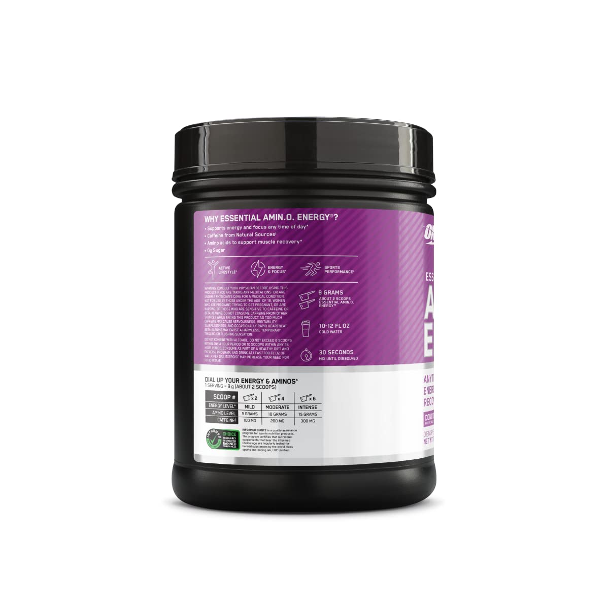 Optimum Nutrition Essential Amino Energy 585g Powder with workout gear