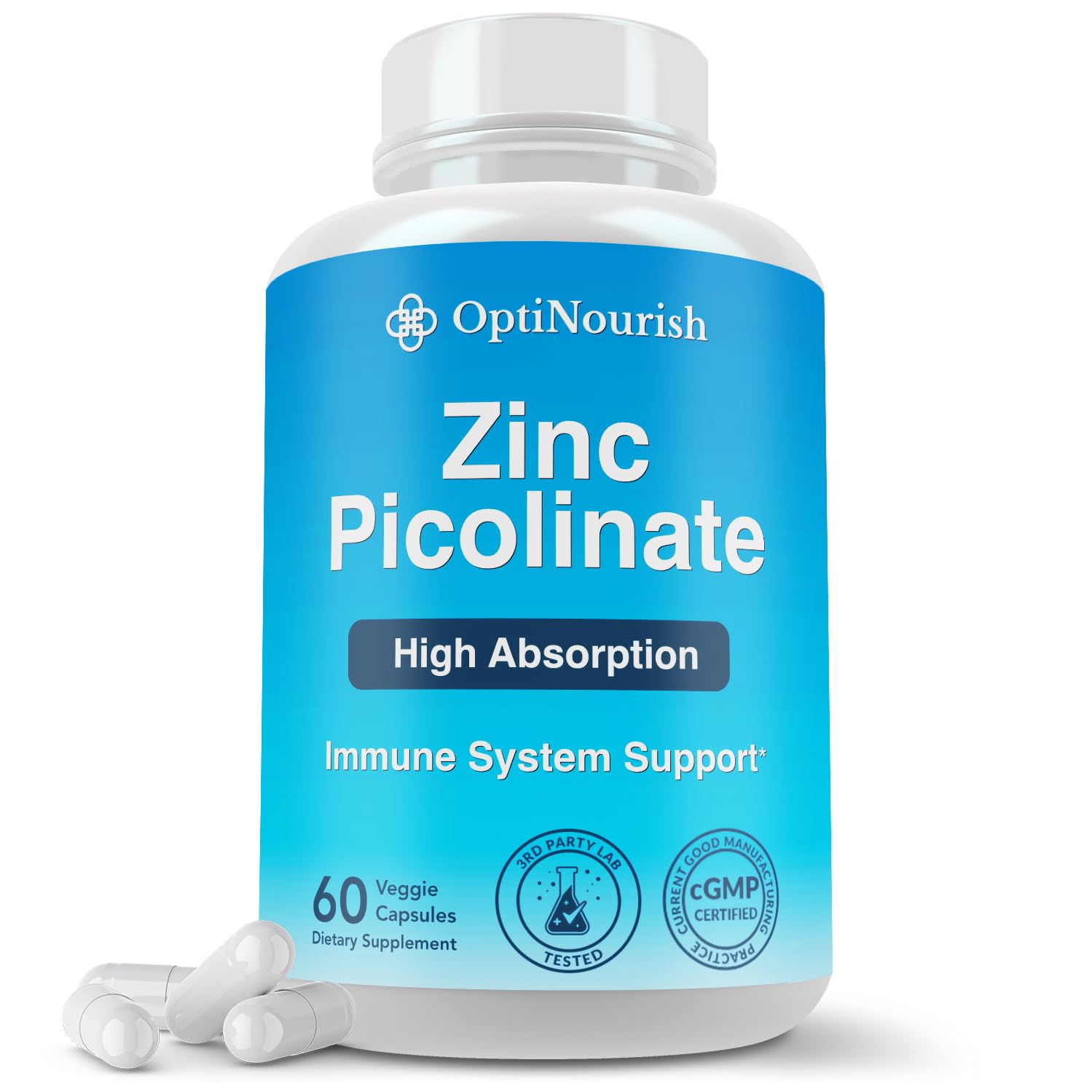OPTINOURISH Zinc Picolinate Supplement 30mg front view