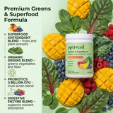 Optiverd Spirulina Superfood Powder 272g mango flavour scoop