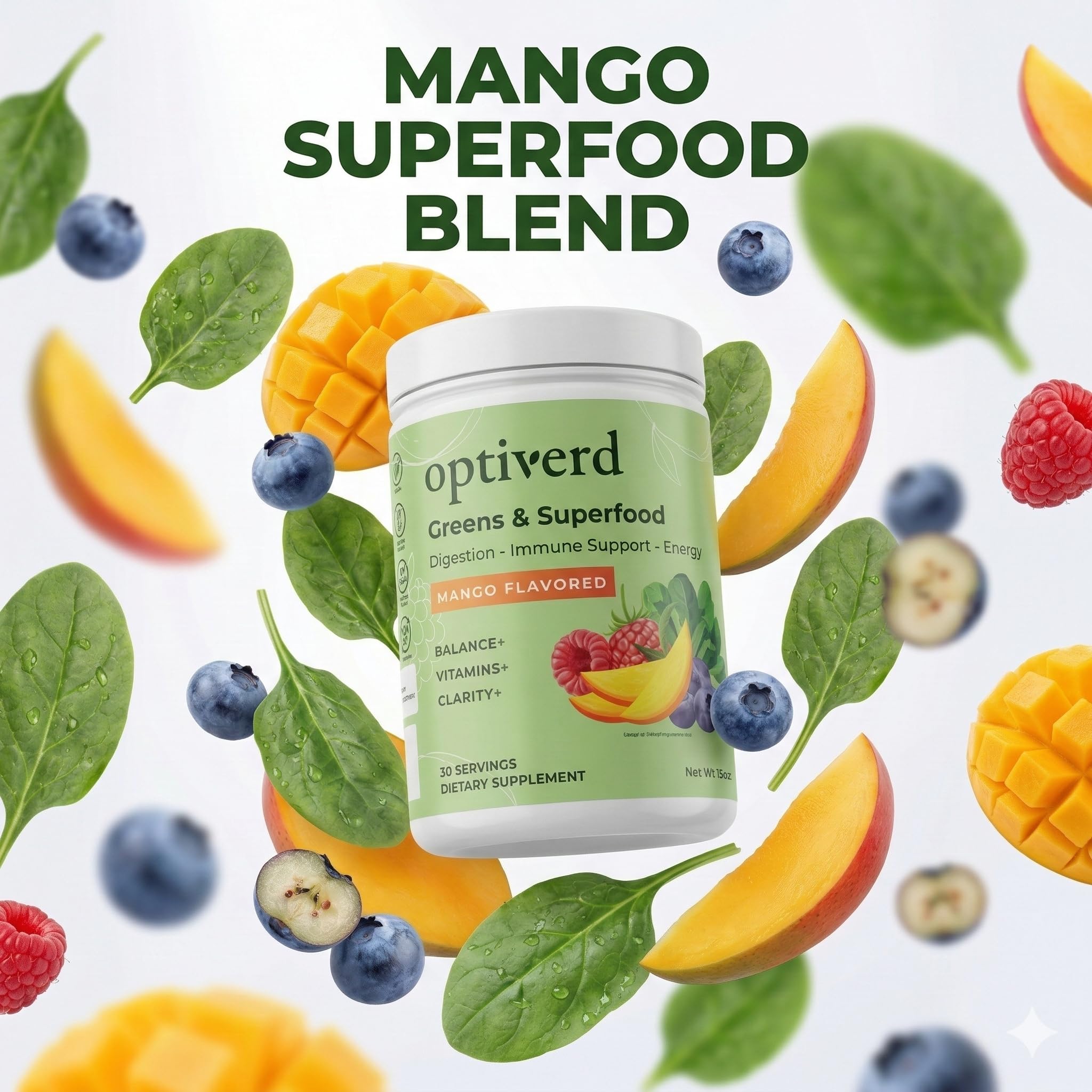 Optiverd Spirulina Superfood Powder 272g nutritional information