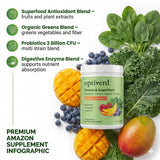 Optiverd Spirulina Superfood Powder 272g with fruits and berries
