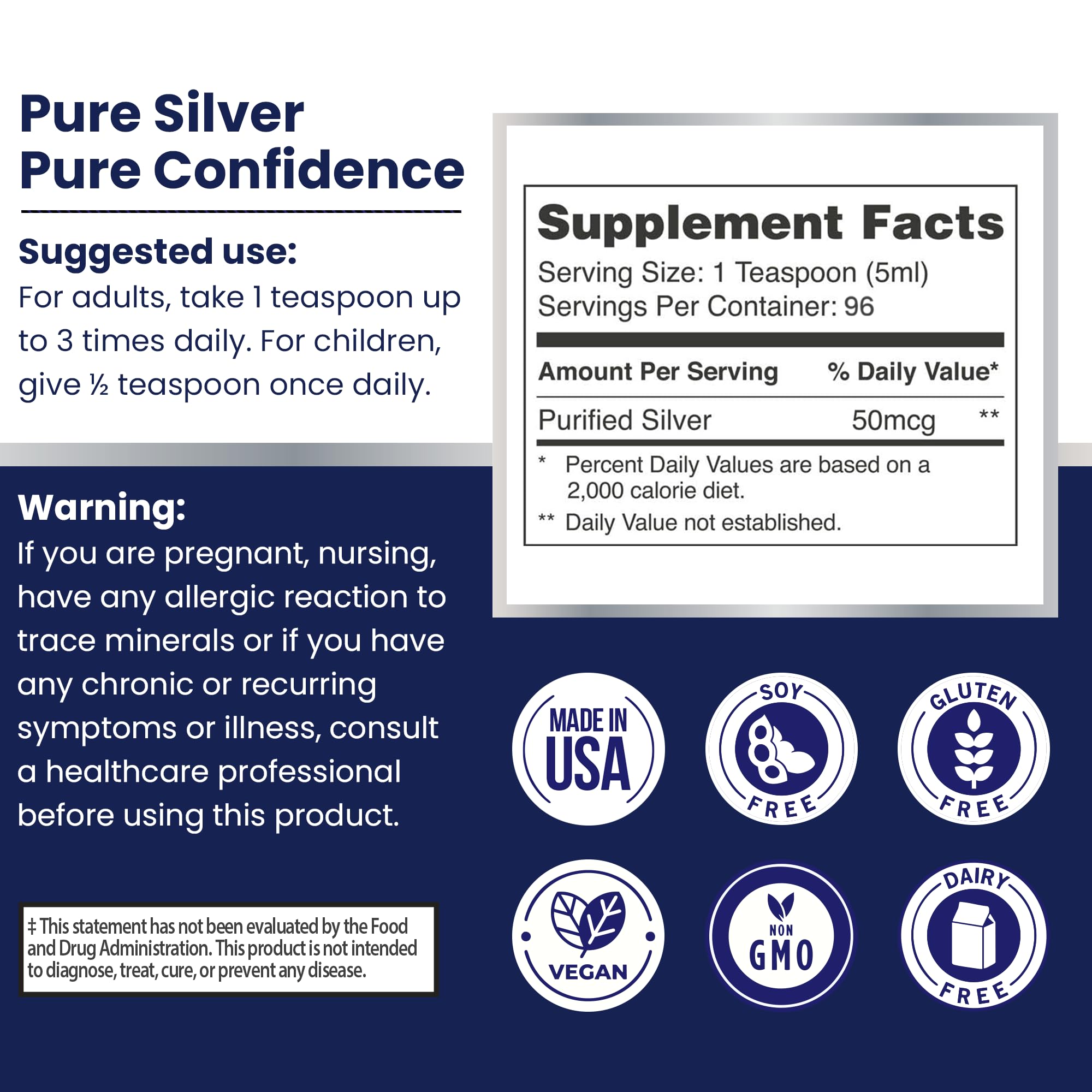 OPTIVIDA Colloidal Silver 10 PPM 490g ingredients list