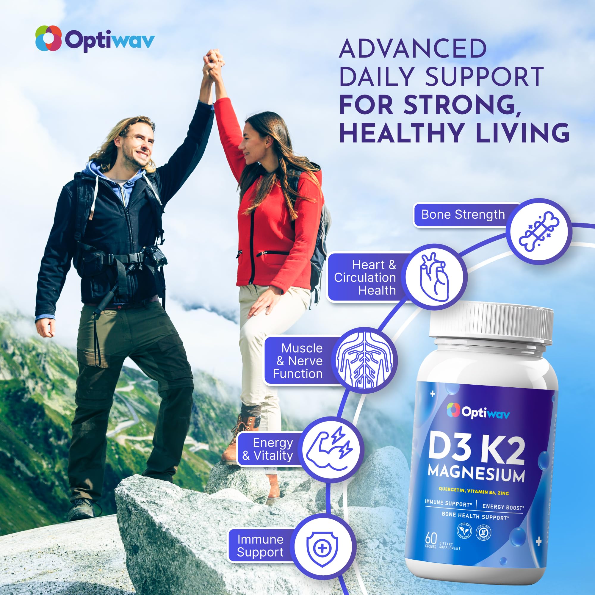 Optiwav D3 K2 Magnesium Capsules nutritional information
