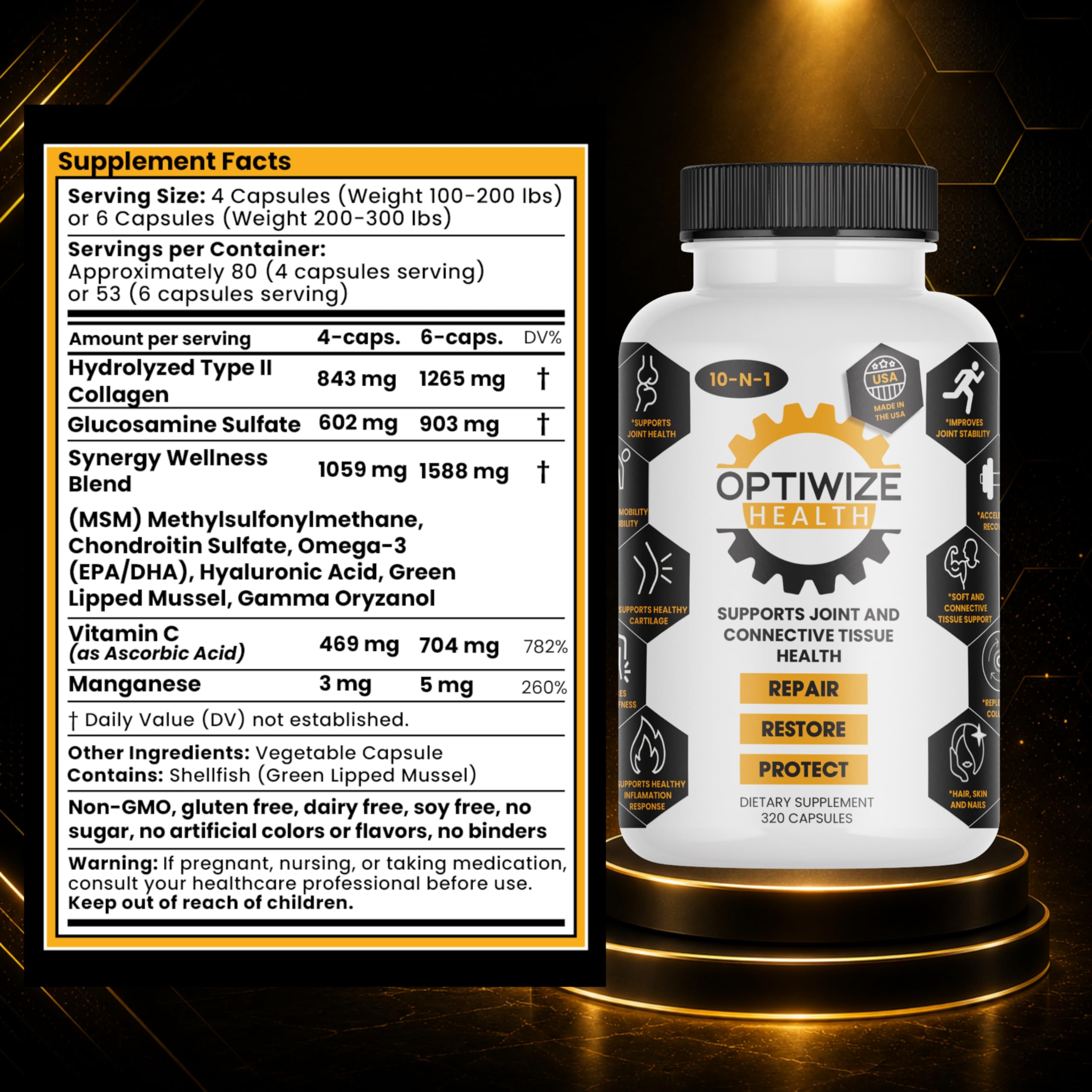 OptiWize Joint Support Supplement 10-in-1 bottle with peppermint scent