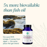 Ora Organic DHA Omega-3 Algae Capsules on a wooden table