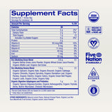 Ora Organic Greens Supplement 340g in a glass with water