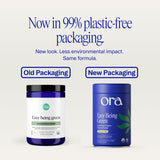 Ora Organic Greens Supplement 340g side view showing nutritional information