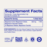 Ora Organic Magnesium Complex Powder 220g with tangerine flavour