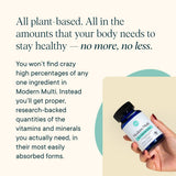 Ora Organic Modern Multi Multivitamin back view with ingredient list