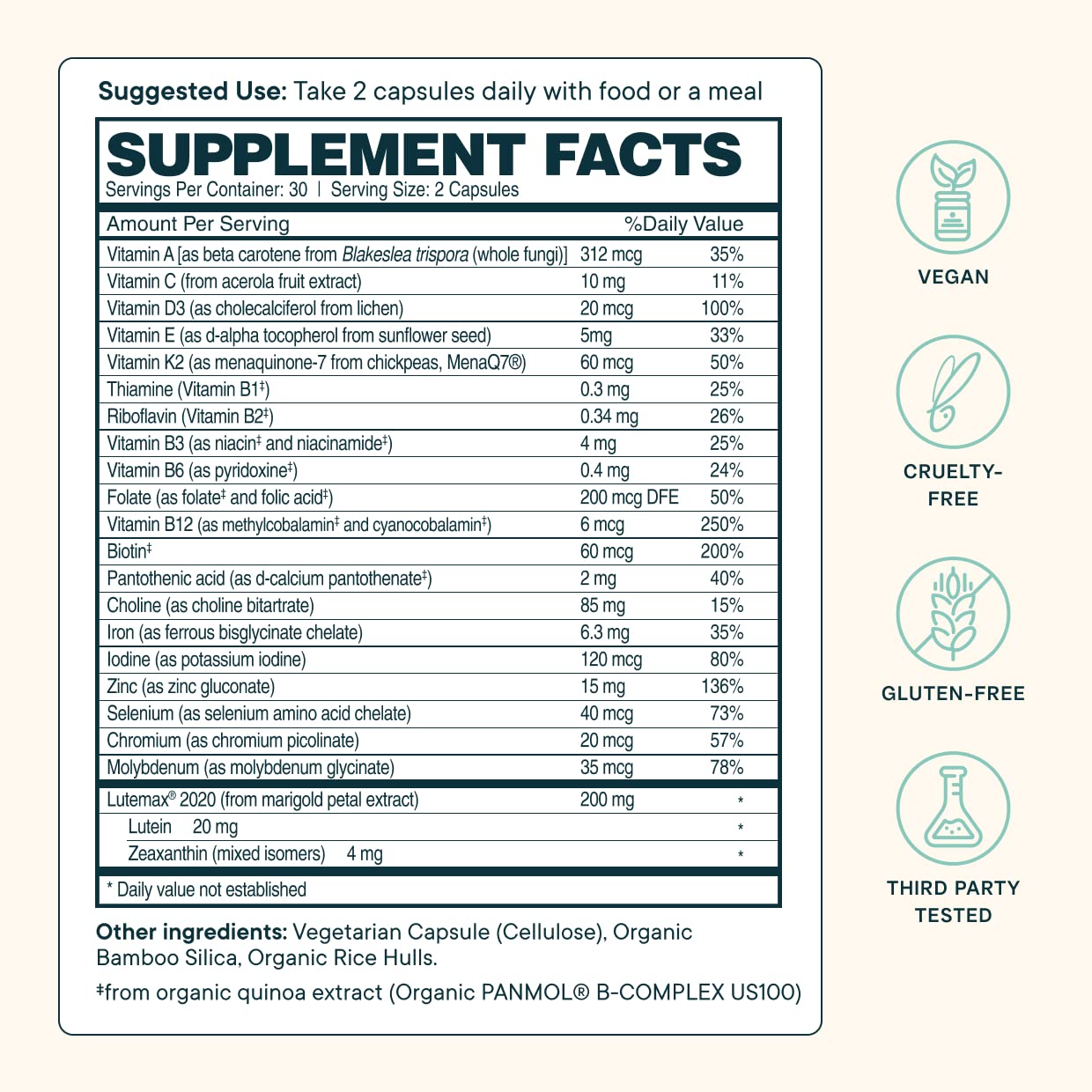 Ora Organic Modern Multi Multivitamin capsule close-up