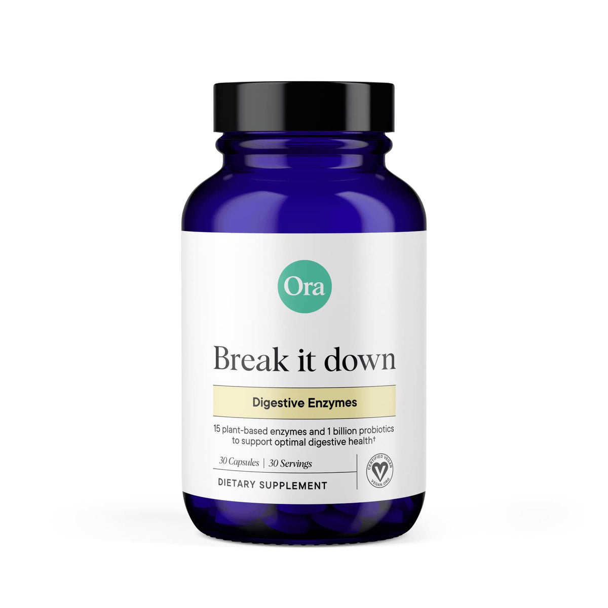 Ora Organic Multi-Enzyme Supplement capsules front view