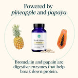 Ora Organic Multi-Enzyme Supplement capsules on a wooden table