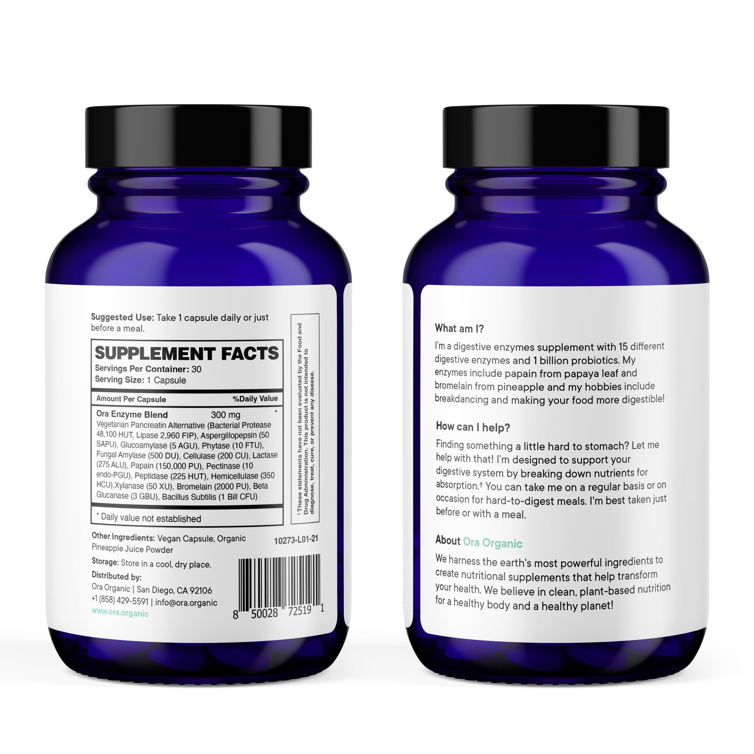 Ora Organic Multi-Enzyme Supplement product packaging