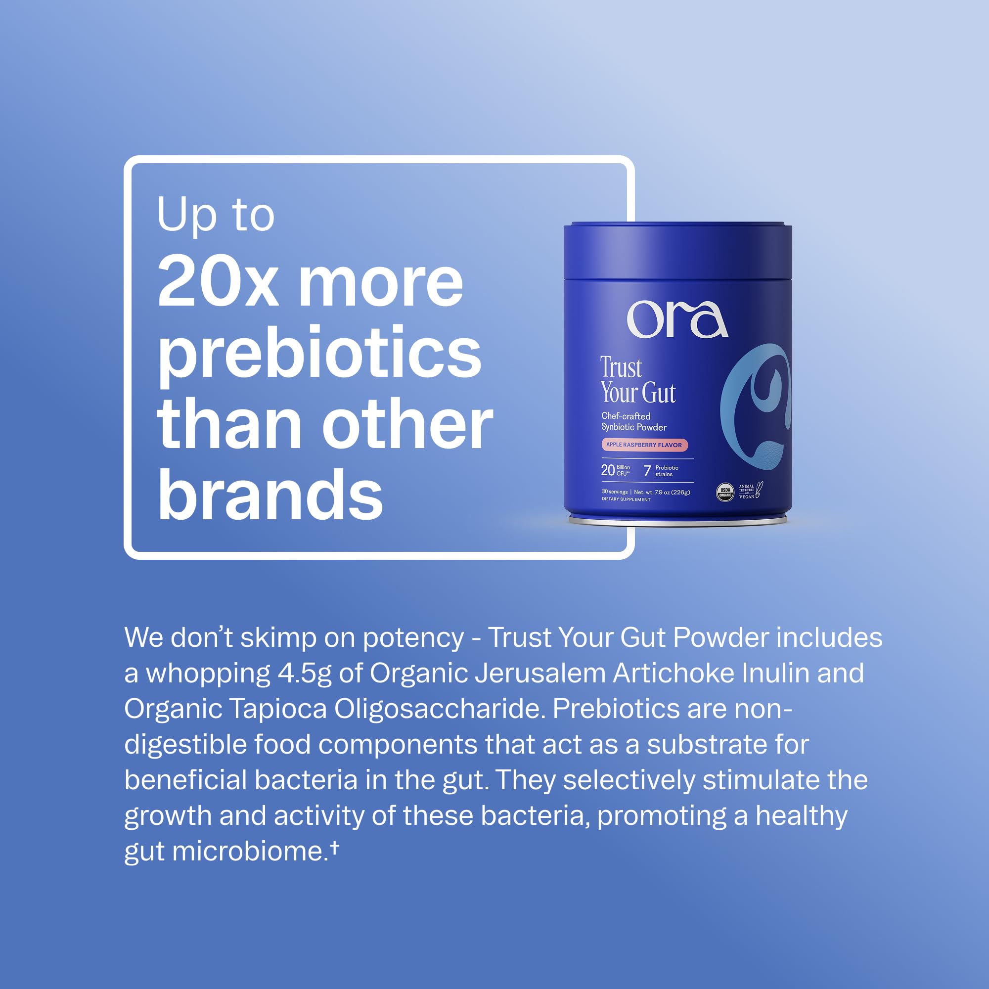 Ora Organic Synbiotic Prebiotic Capsules 225g ingredients list