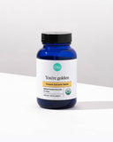Ora Organic Turmeric Curcumin Supplement 1500mg on a wooden table