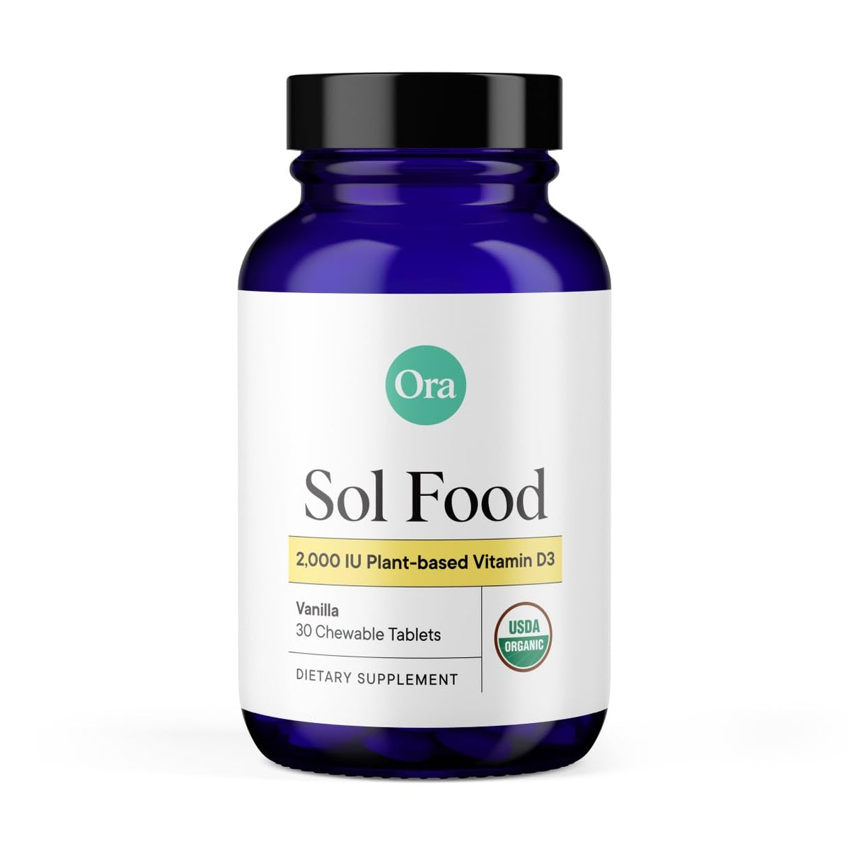 Ora Organic Vegan Vitamin D3 Chewables 2000 IU front view