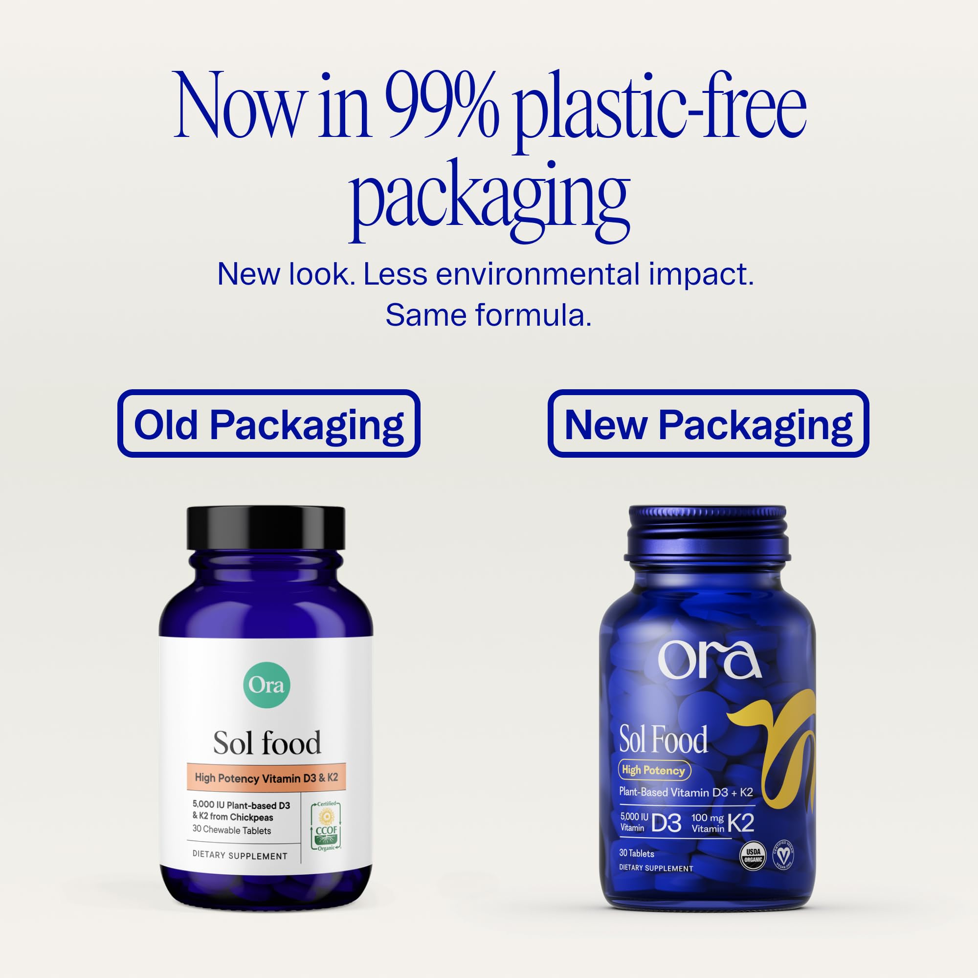 Ora Organic Vitamin D3 & K2 chewable tablets packaging