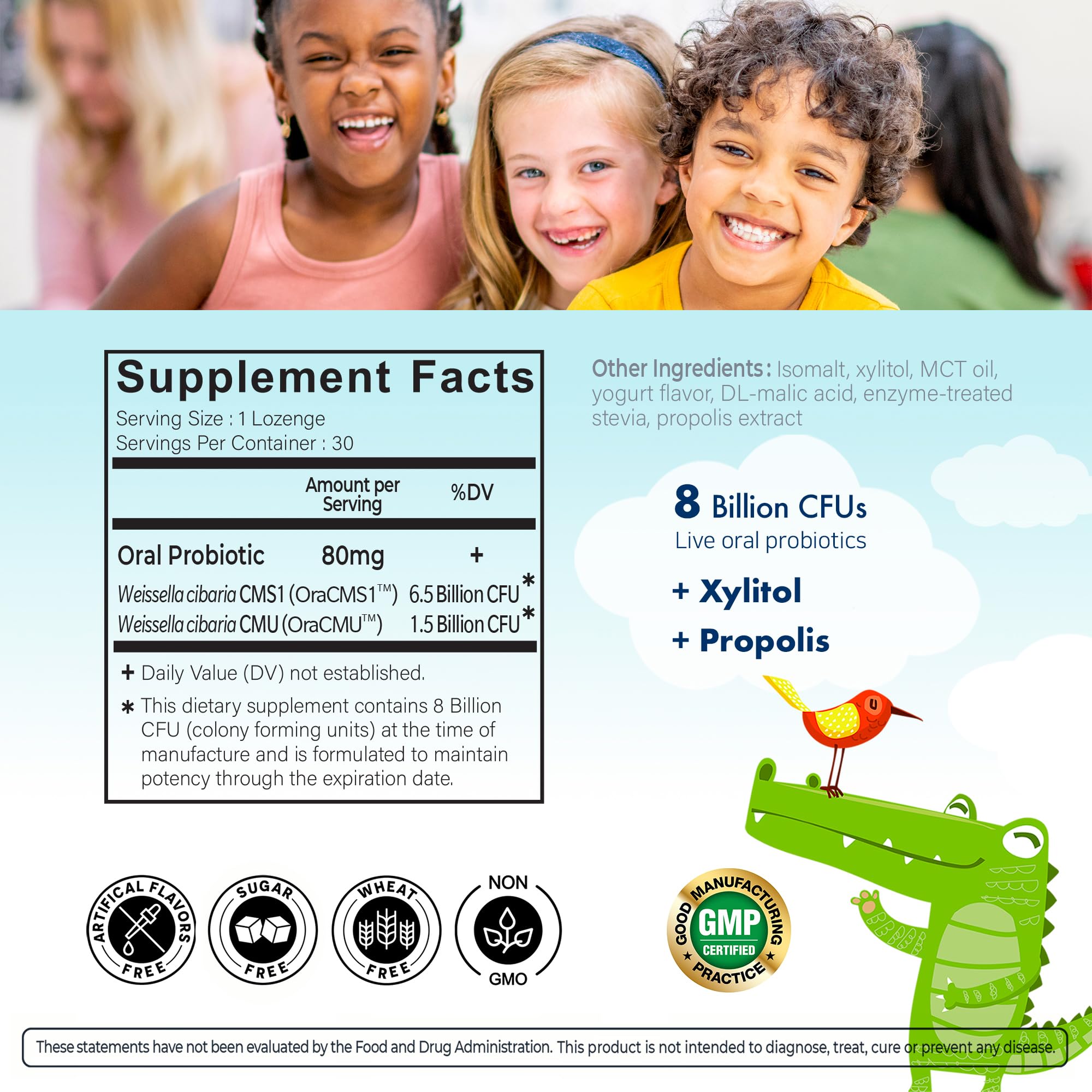 OraTicx Probiotic Tablets with a toothbrush and toothpaste