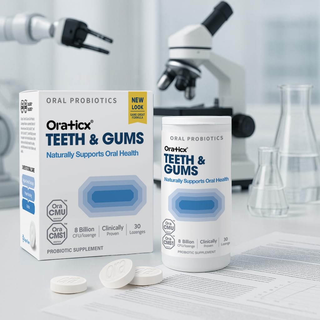 OraTicx Probiotics bottle with dosage information