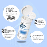 OraTicx Probiotics capsules on a wooden surface