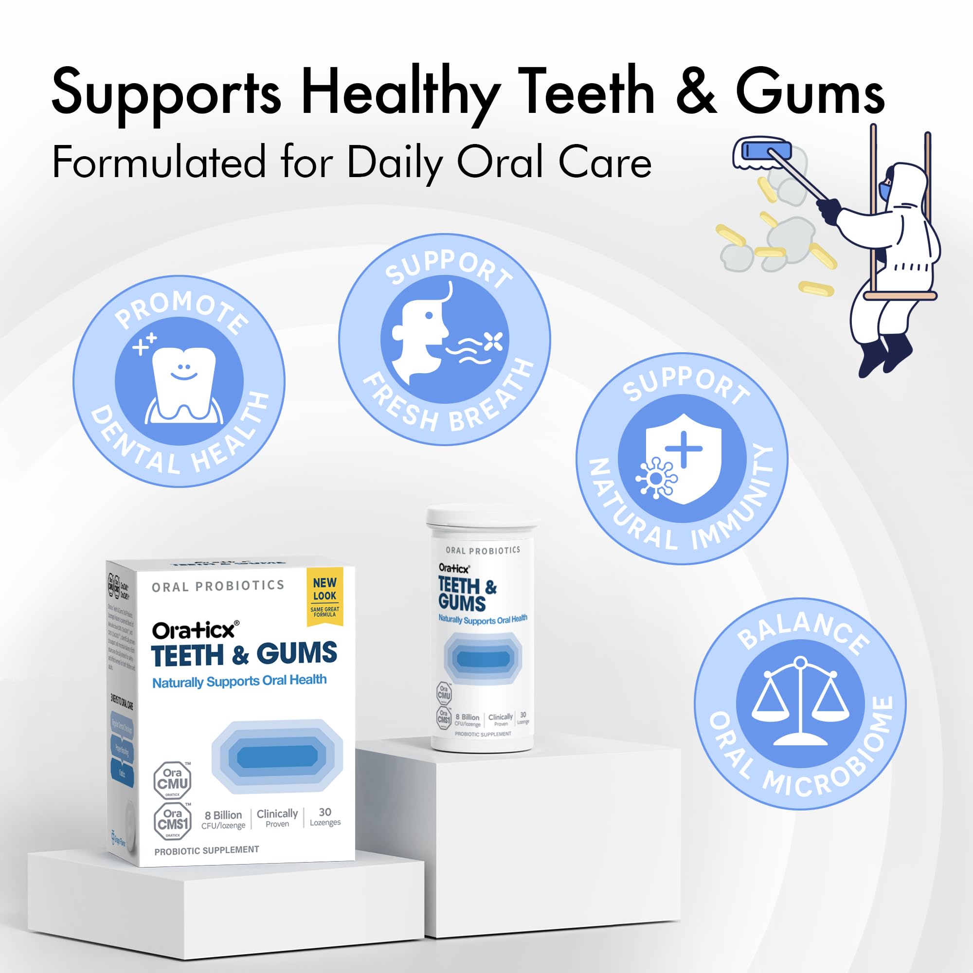 OraTicx Probiotics packaging side view