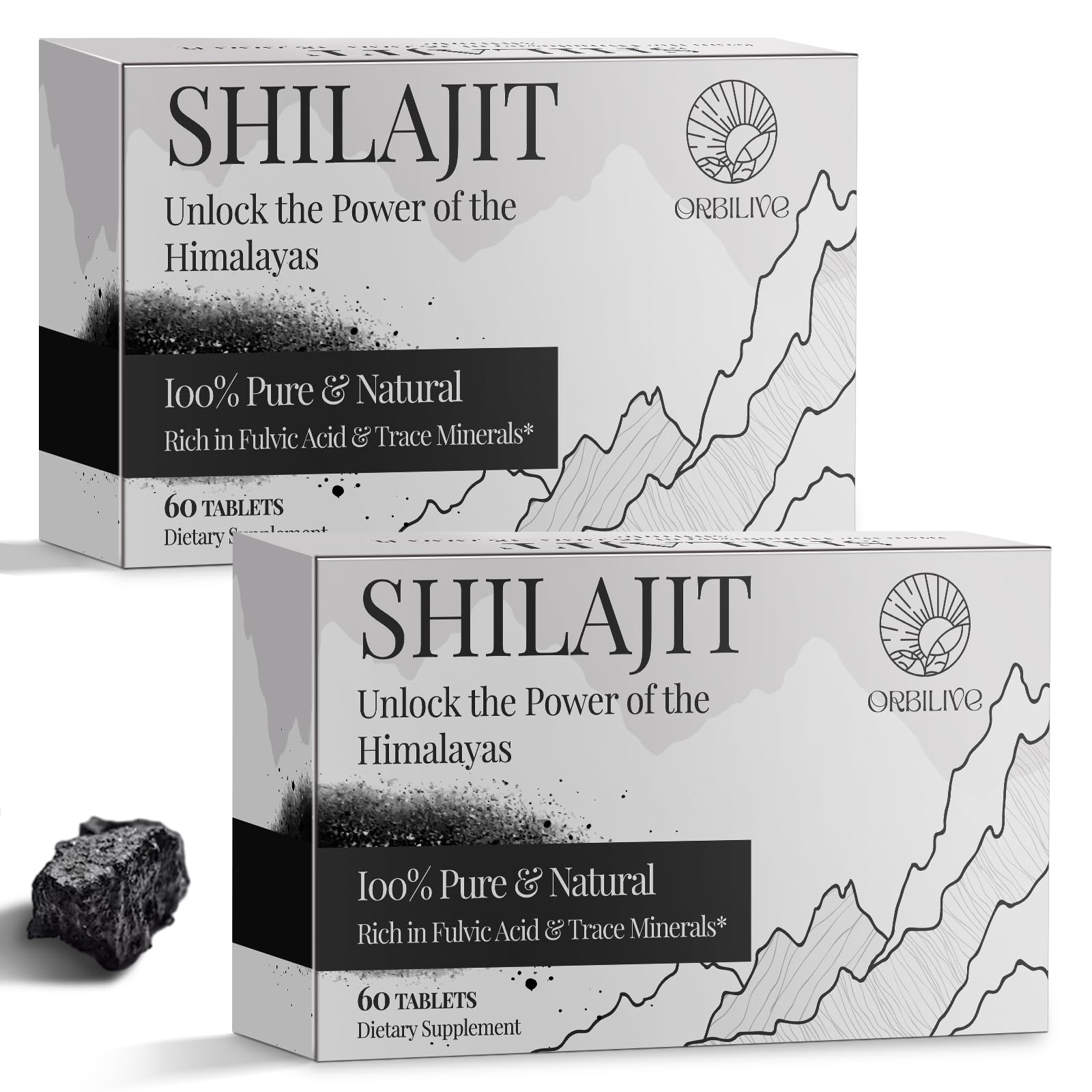ORBILIVE Shilajit Tablets 1000mg front view