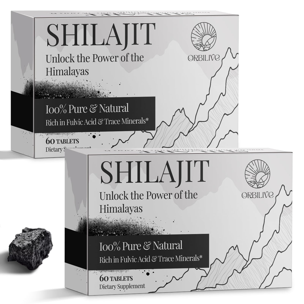 ORBILIVE Shilajit Tablets 1000mg front view
