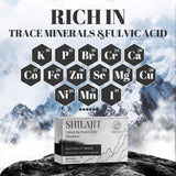 ORBILIVE Shilajit Tablets next to a glass of water