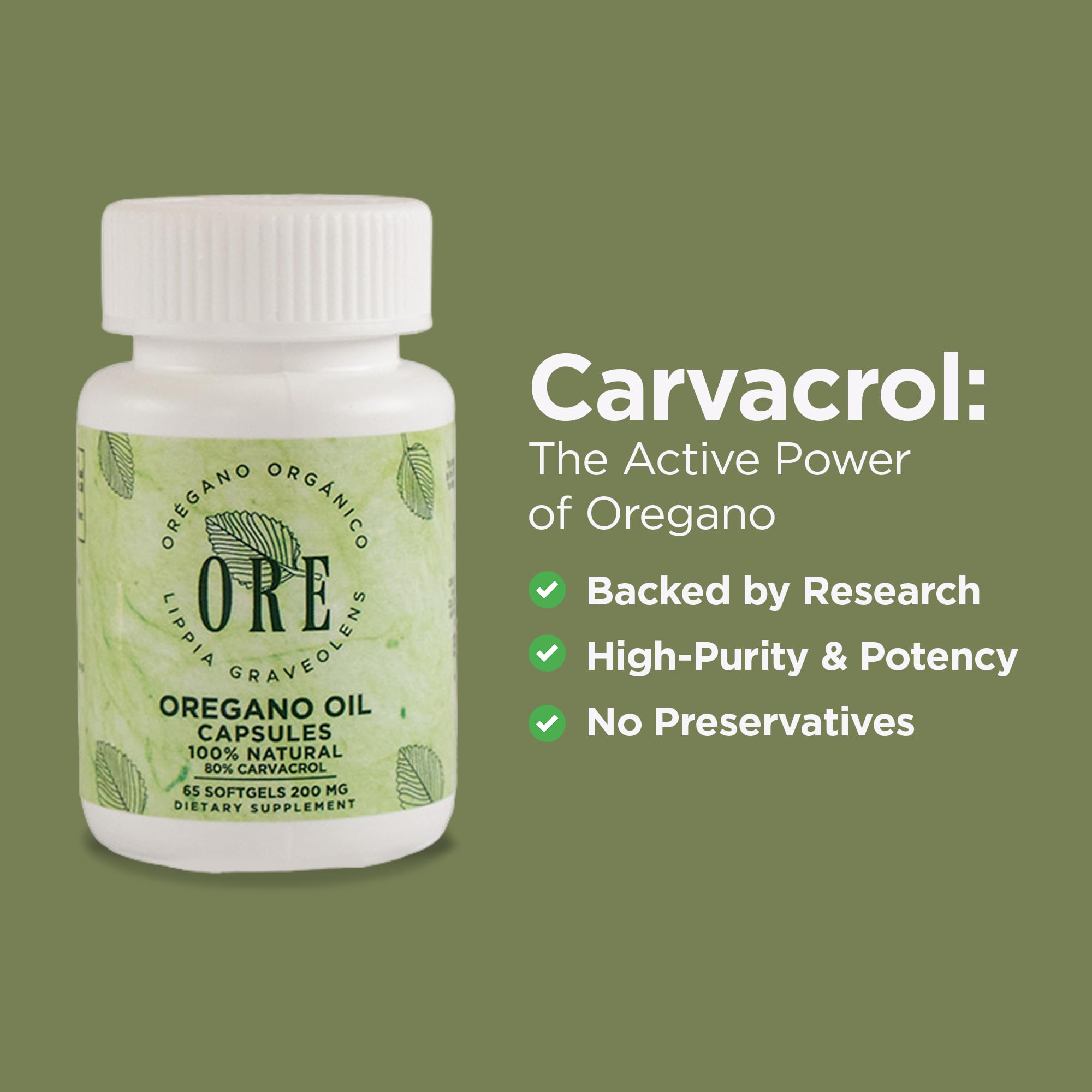 ORE High-Potency Oregano Oil Softgels side view