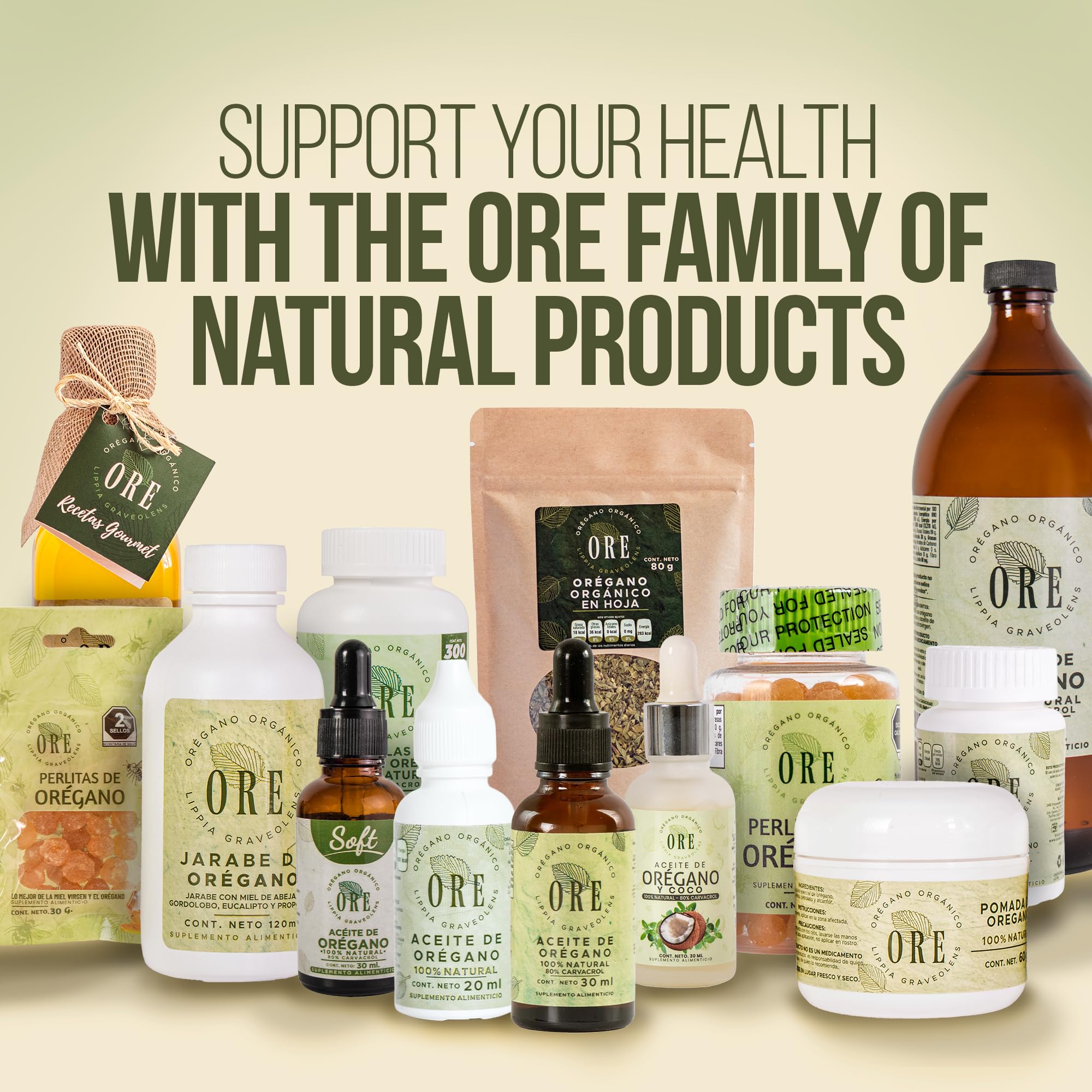 ORE Oregano Oil Softgels showing quantity in bottle