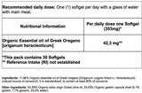 Oreganic Organic Oregano Oil Softgels with ingredients list