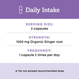 Oregon's Wild Harvest Ginger Root Capsules open bottle showing capsules