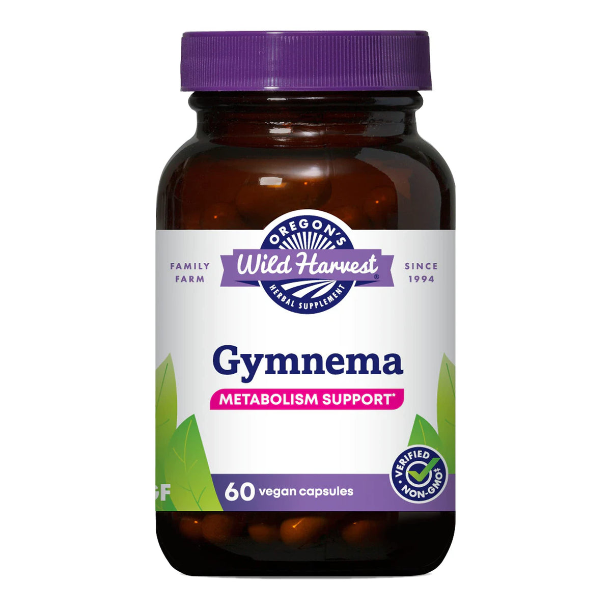 Oregon's Wild Harvest Gymnema Sylvestre 60 vegan capsules front view