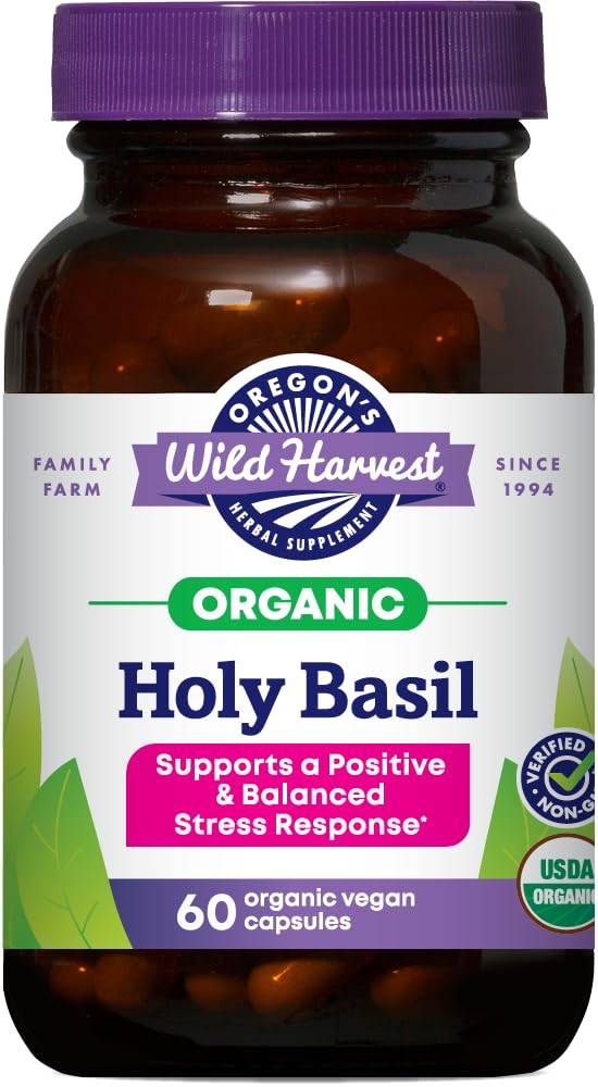 Oregon's Wild Harvest Holy Basil Capsules 800mg front view