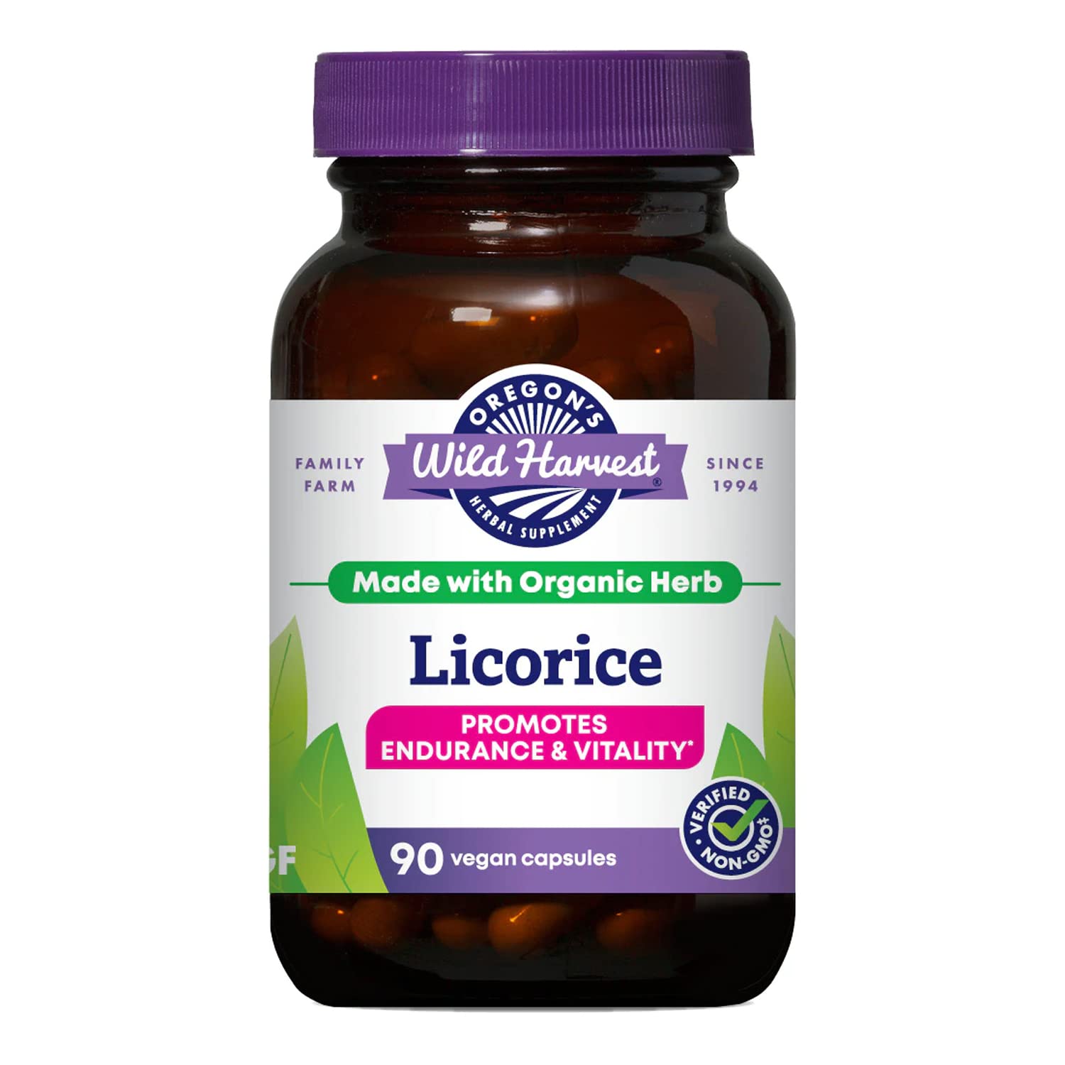 Oregon's Wild Harvest Licorice Root Supplement front view