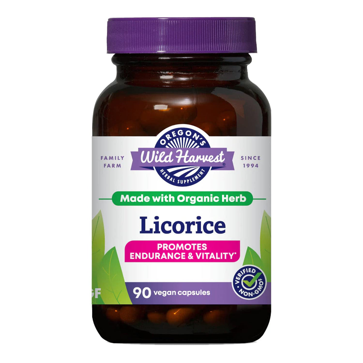 Oregon's Wild Harvest Licorice Root Supplement front view