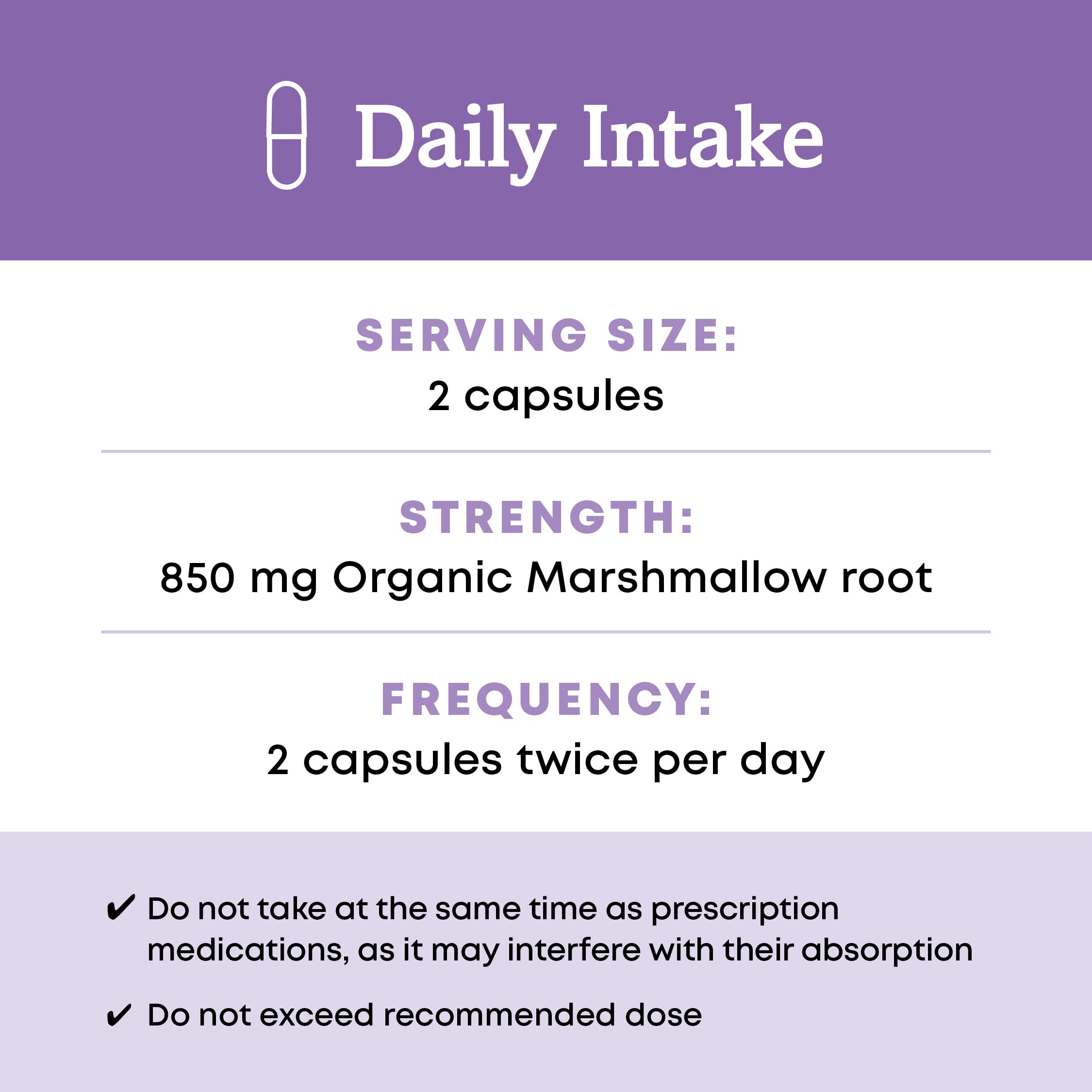 Oregon's Wild Harvest Marshmallow Root Capsules ingredients list