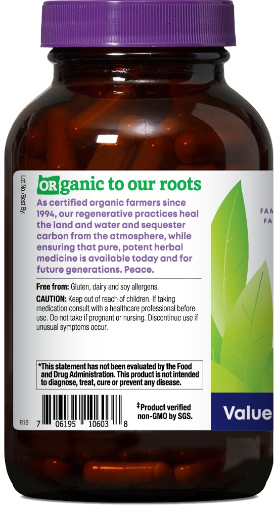 Oregon's Wild Harvest Milk Thistle 180ct vegan capsules back view