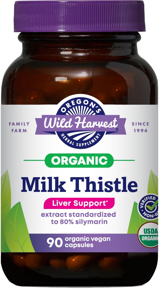 Oregon's Wild Harvest Milk Thistle Capsules front view