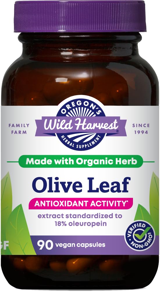 Oregon's Wild Harvest Olive Leaf Capsules front view