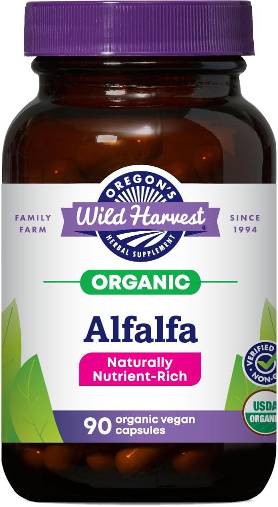 Oregon's Wild Harvest Organic Alfalfa Capsules bottle front view