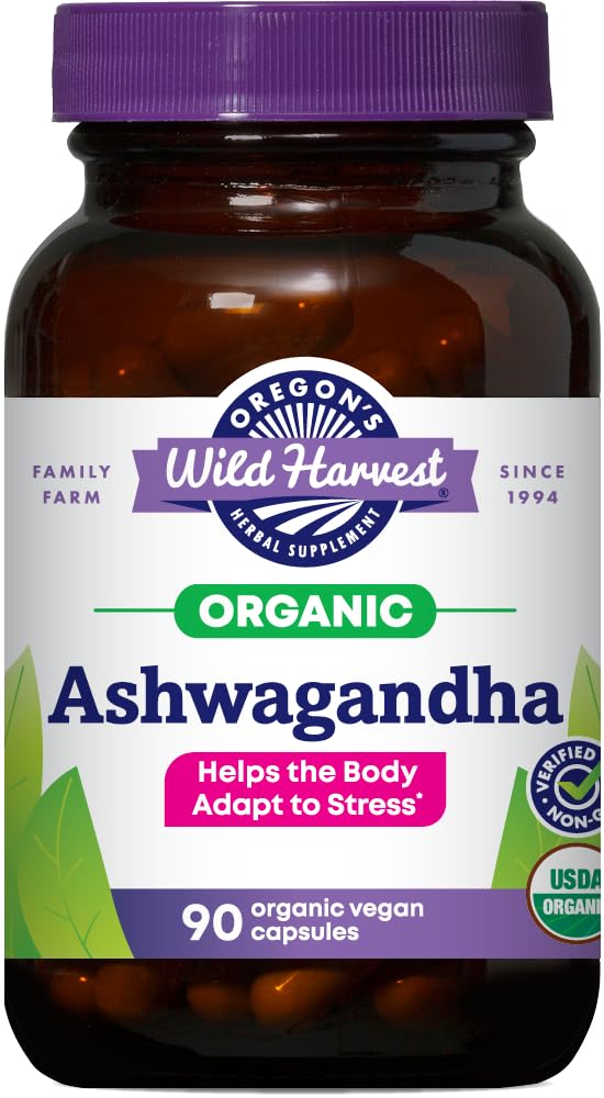 Oregon's Wild Harvest Organic Ashwagandha 172g capsules front view