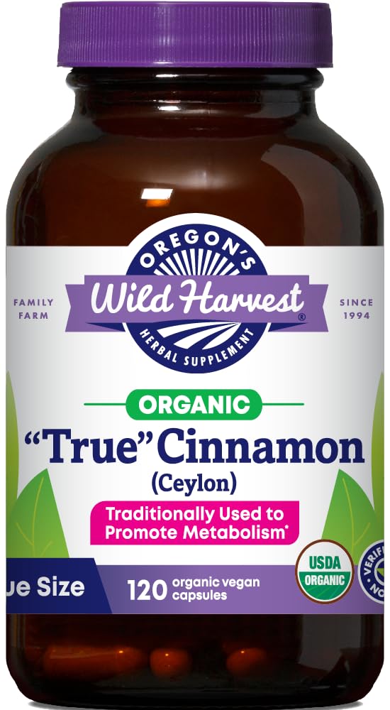 Oregon's Wild Harvest Organic Cinnamon Capsules 222g front view