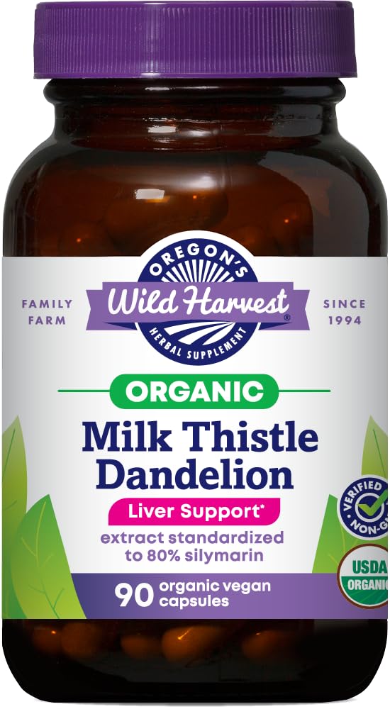 Oregon's Wild Harvest Organic Milk Thistle Capsules front view