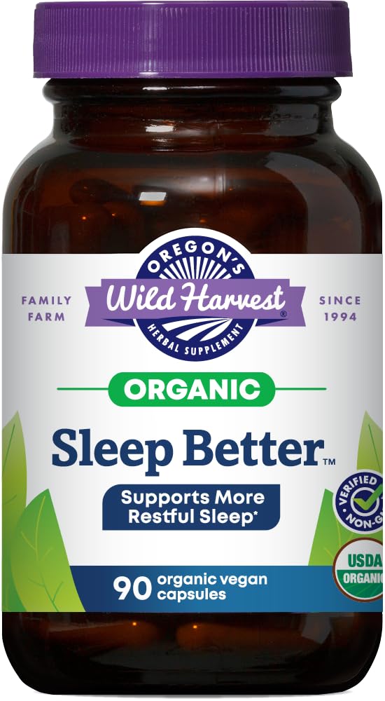 Oregon's Wild Harvest Organic Sleep Supplement 90 Vegan Capsules front view