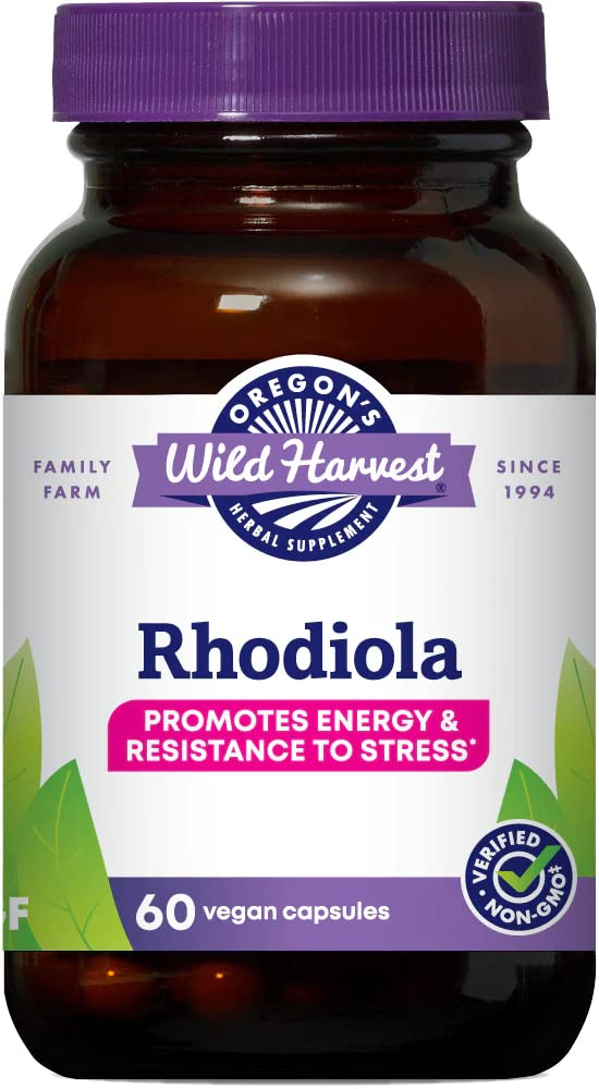 Oregon's Wild Harvest Rhodiola Root Herbal Supplement front view